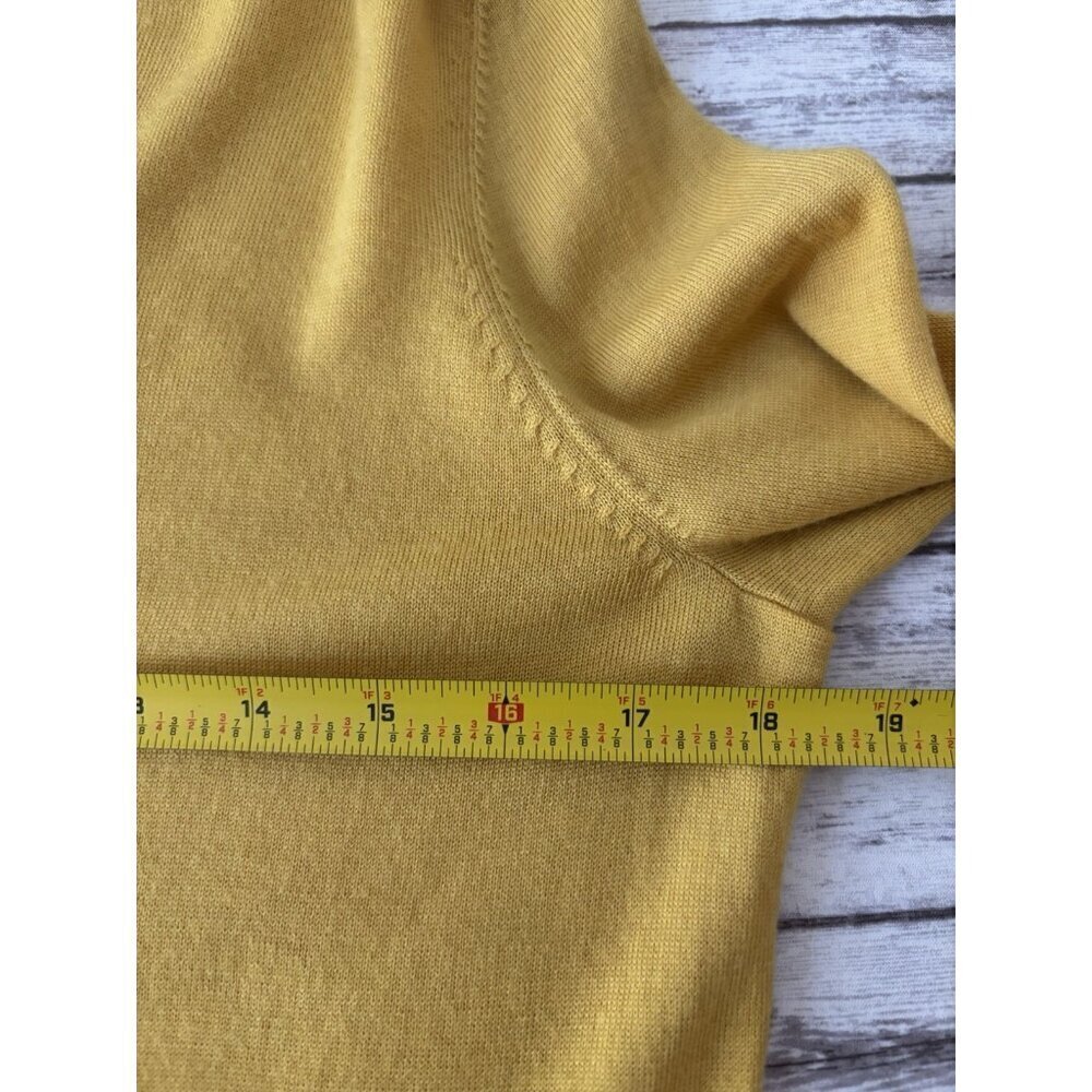 Talbots Women's Long Sleeve Knit‎ Top Pure Merino Wool Mustard Yellow Small - Picture 6 of 8